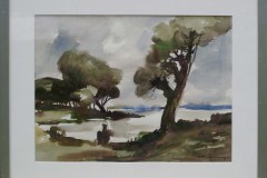 herbert-lange (1920 - 2001) am-guelper-see-1963-Aquarell-47-x-35-cm